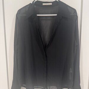 Abercrombie & Fitch Sheer Button-Up Shirt